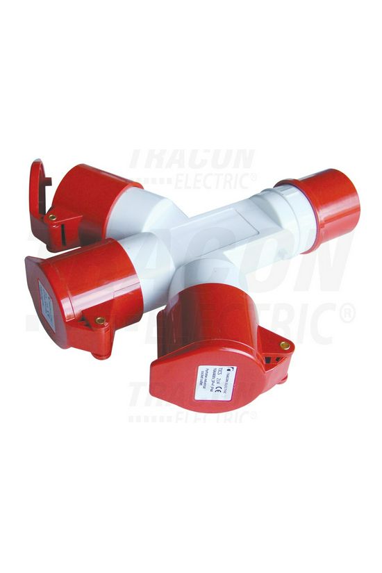 Dugaszoló adapter/elosztó 16A/400V 3x16AxPxxxV műanyag fali IP44 fehér TRACON - TICS-1024