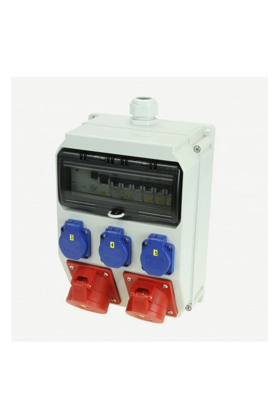 Dugaszoló elosztó 32A/400V 1x16A5P400V 1x32A5P400V 3x16A2P+E/230V kismegszakító műanyag ANIF7 PCE - 9135551