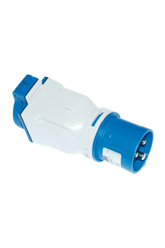 Dugaszoló elosztóadapter 16A/230V 1x2P+F/230V műanyag hordozható IP44 fehér PCE - 9433100