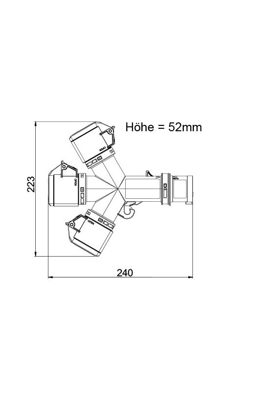 Dugaszoló elosztóadapter 16A/230V 3x16A3P230V műanyag hordozható IP44 szürke PCE - 9432000