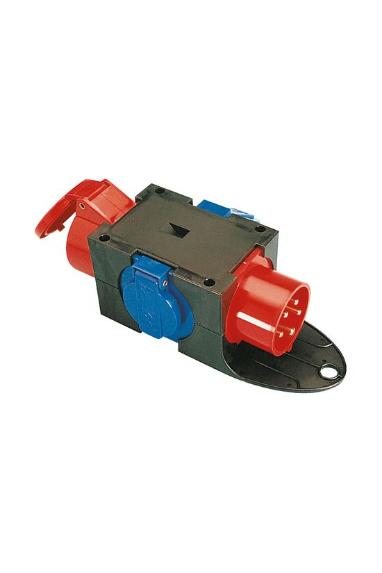 Dugaszoló elosztóadapter 16A/400V 1x16A5P400V 2x16A2P+E/230V műanyag hordozható IP44 PCE - 9430402