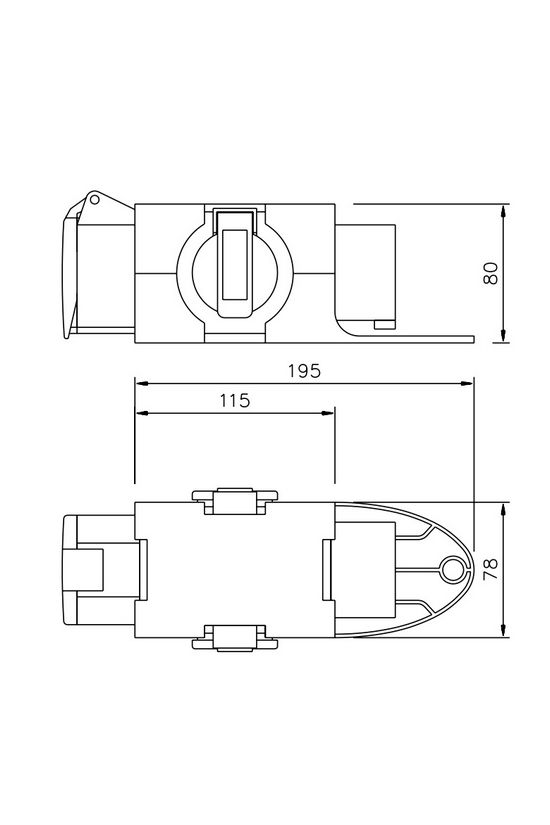 Dugaszoló elosztóadapter 16A/400V 1x16A5P400V 2x16A2P+E/230V műanyag hordozható IP44 PCE - 9430402