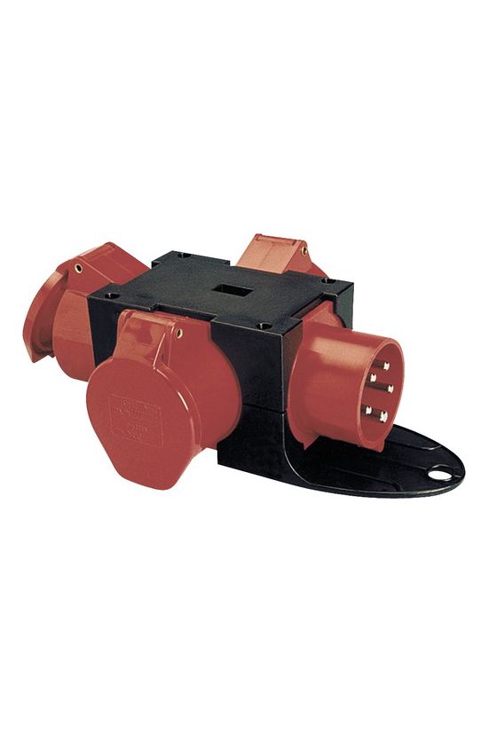Dugaszoló elosztóadapter 16A/400V 3x16A5P400V műanyag hordozható IP44 PCE - 9430411