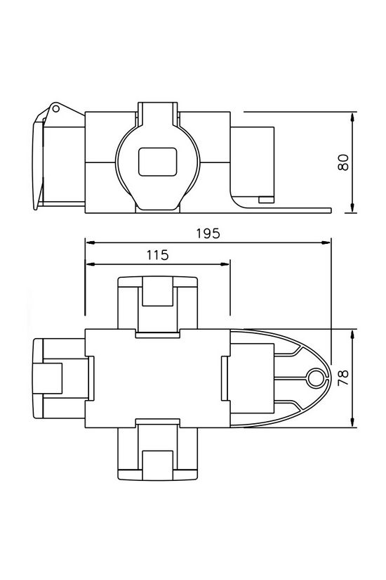 Dugaszoló elosztóadapter 16A/400V 3x16A5P400V műanyag hordozható IP44 PCE - 9430411