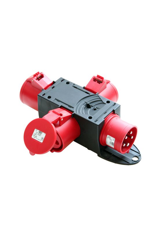 Dugaszoló elosztóadapter 32A/400V 3x32A5P400V műanyag hordozható IP44 PCE - 9437413