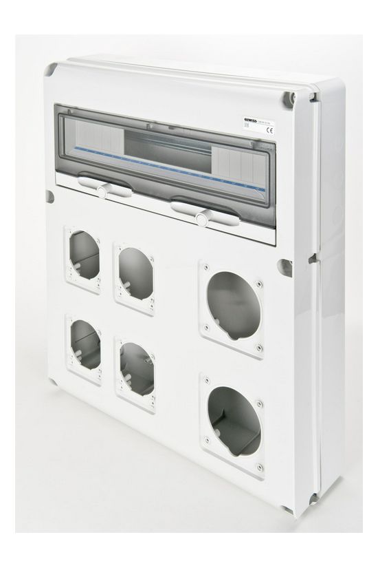 Dugaszoló kiselosztó 63A/400V 20M 2x63A+4x16A-dugaljhely műanyag fali IP65 szürke 68Q-DIN GEWISS - GW68021N