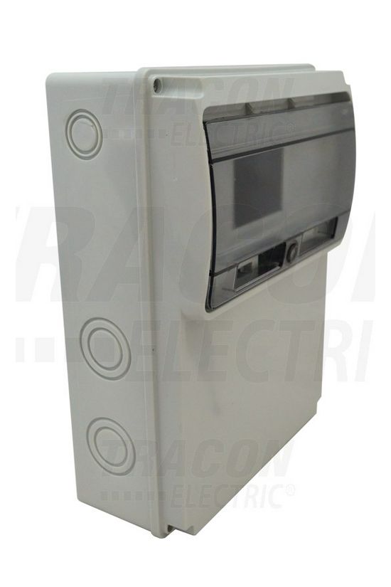 Dugaszoló mobil kiselosztó teli előlap műanyag 1x 6M falonkívüli szürke IP55 átlátszó TDB TRACON - TDB231377