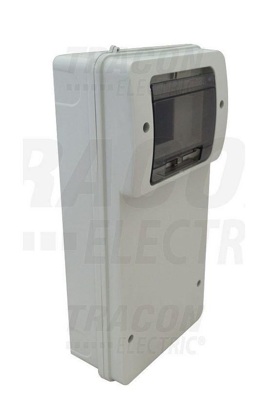 Dugaszoló mobil kiselosztó teli előlap műanyag 1x 6M falonkívüli szürke IP55 átlátszó TDB TRACON - TDB351710