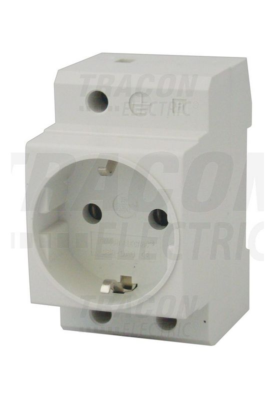Dugaszolóaljzat 2P+F sínre sorolható fehér 16A 230V AC földelt 2.5M TRACON - C60-DAO