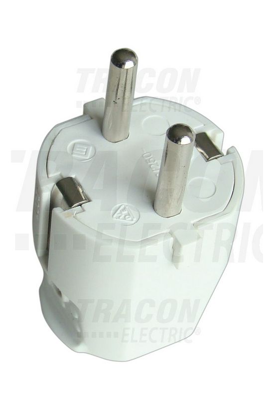 Dugvilla 2P+F 16A egyenes 250V fehér műanyag csavaros IP20 TRACON - TCSD