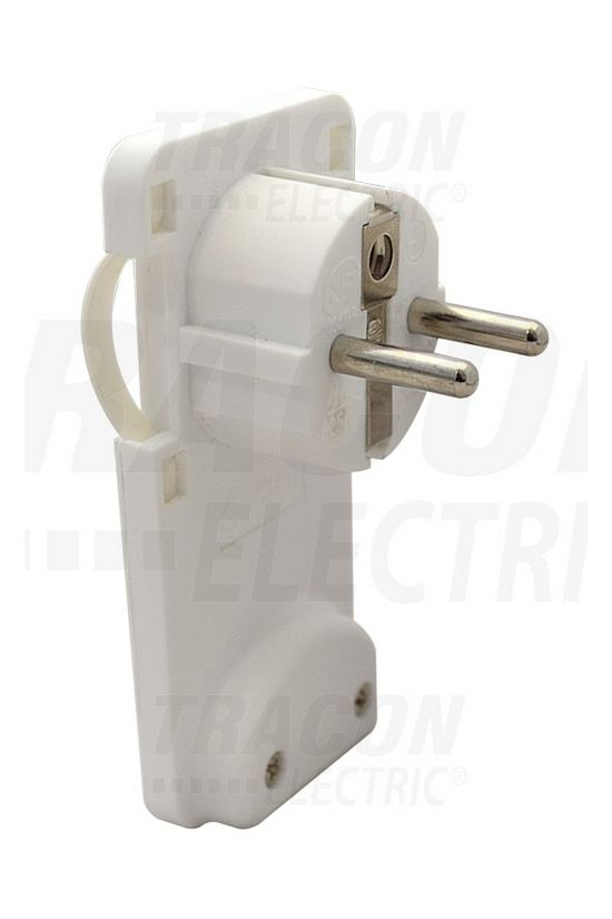 Dugvilla lapos rejthető 2P+F 16A pipa 250V fehér műanyag csavaros IP20 TRACON - TCSDR