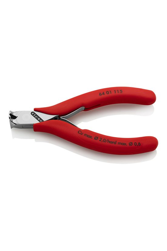 Homlokcsípő fogó elektronikai 56HRC max.d2/1/0,6mm 115mm x 11mm-sz/fej KNIPEX - 6401115