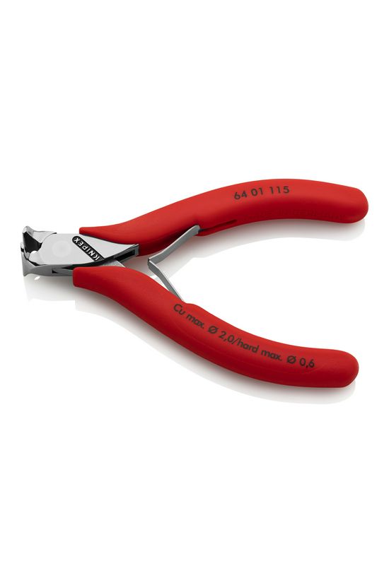 Homlokcsípő fogó elektronikai 56HRC max.d2/1/0,6mm 115mm x 11mm-sz/fej KNIPEX - 6401115