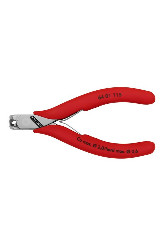 Homlokcsípő fogó elektronikai 56HRC max.d2/1/0,6mm 115mm x 11mm-sz/fej KNIPEX - 6401115