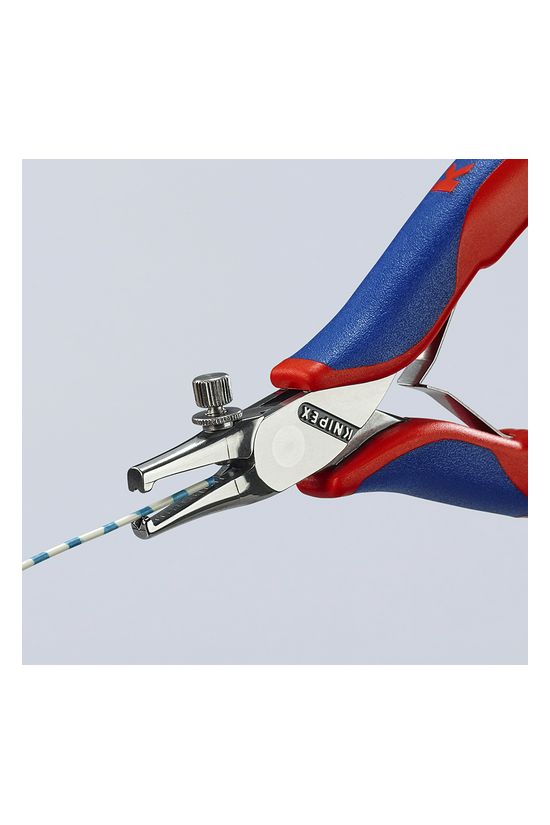 Vezetékcsupaszító fogó elektronikai csavarosan állítható piros-kék 0.10-0.80mm KNIPEX - 1192140