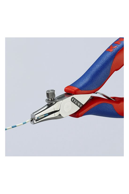 Vezetékcsupaszító fogó elektronikai csavarosan állítható piros-kék 0.10-0.80mm KNIPEX - 1192140