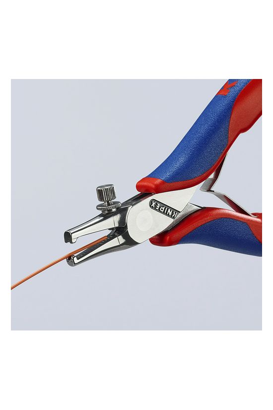 Vezetékcsupaszító fogó elektronikai csavarosan állítható piros-kék 0.10-0.80mm KNIPEX - 1192140