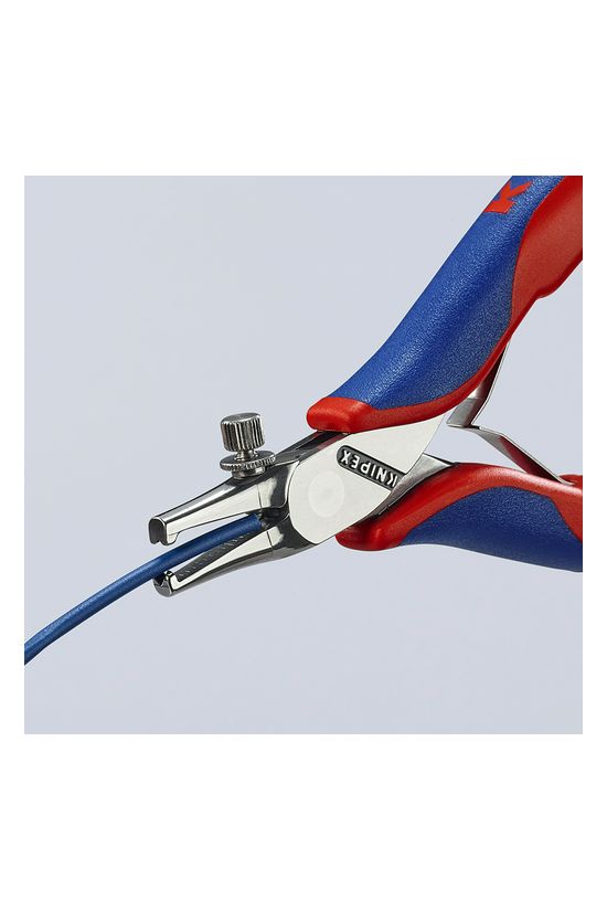 Vezetékcsupaszító fogó elektronikai csavarosan állítható piros-kék 0.10-0.80mm KNIPEX - 1192140