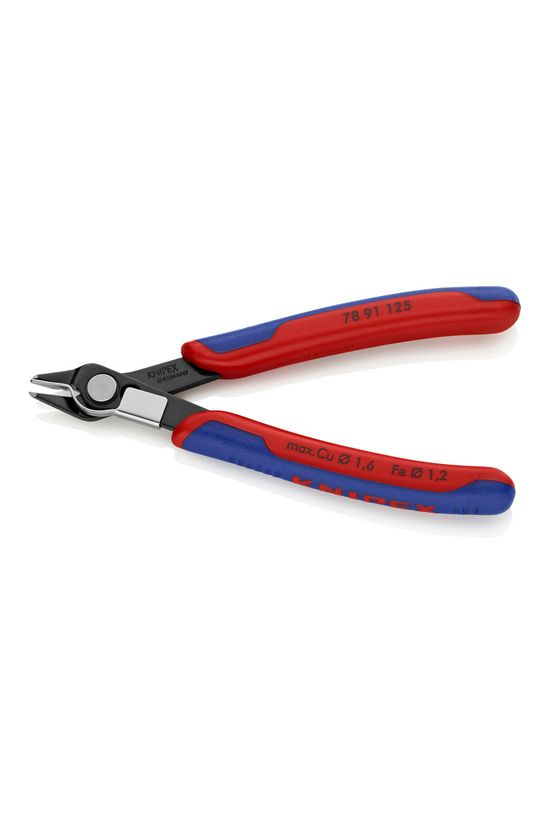 Elektronikai oldalcsípő fogó 62HRC max.d1,2/0,6mm nyitórugós piros-kék normál Super Knips KNIPEX - 7891125