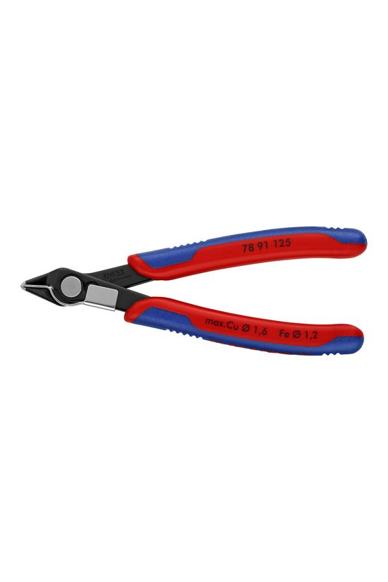 Elektronikai oldalcsípő fogó 62HRC max.d1,2/0,6mm nyitórugós piros-kék normál Super Knips KNIPEX - 7891125