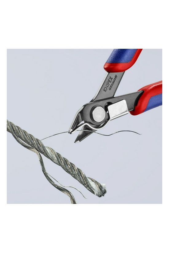 Elektronikai oldalcsípő fogó 62HRC max.d1,2/0,6mm nyitórugós piros-kék normál Super Knips KNIPEX - 7891125