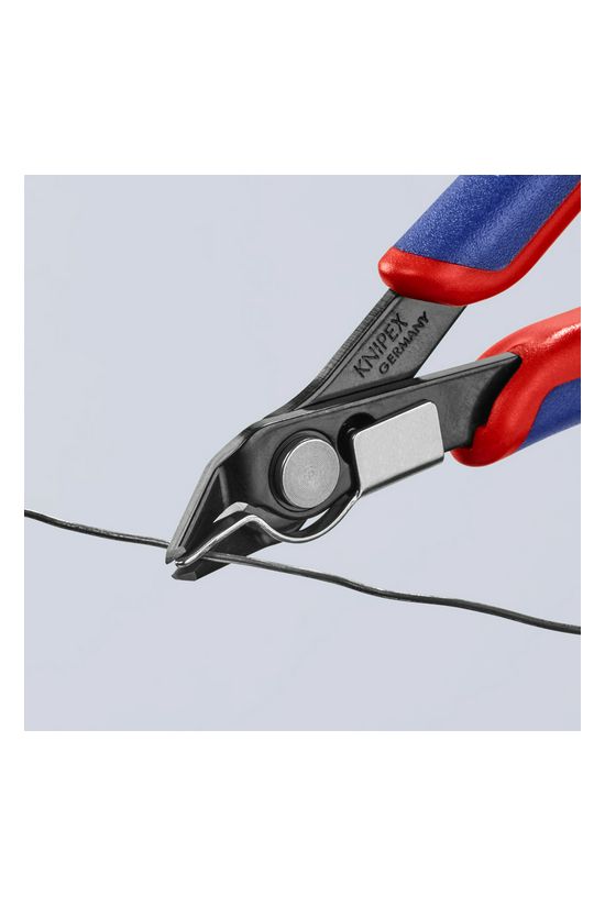 Elektronikai oldalcsípő fogó 62HRC max.d1,2/0,6mm nyitórugós piros-kék normál Super Knips KNIPEX - 7891125