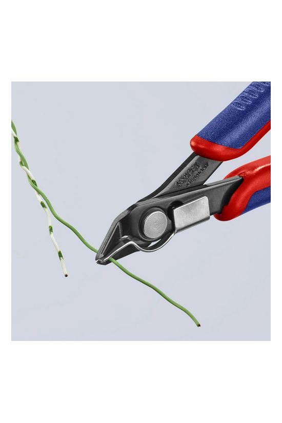 Elektronikai oldalcsípő fogó 62HRC max.d1,2/0,6mm nyitórugós piros-kék normál Super Knips KNIPEX - 7891125
