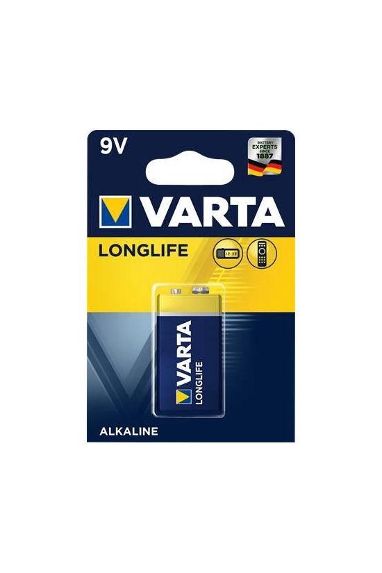 Elem 9V 9V alkáli-mangán 6 LR 61 blokk Longlife VARTA - 4 122 101 411