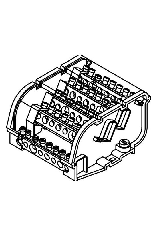 Elosztóblokk 160A 5x16+1x25+1x35+1x50mm2 4P csavaros kalapsínre BD16084 Pollmann - 2021111