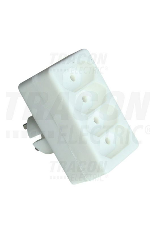 Elosztódugó DIN(F)90°->4xEURO(C) 16A 250V TRACON - TN4