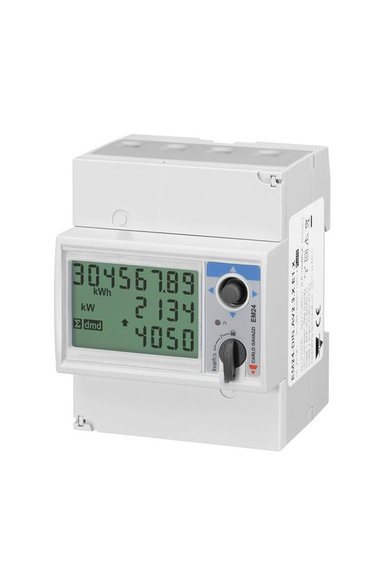 Hálózati analizátor Ethernet Modbus TCP/IP 10(65)A A-mérő V-mérő VA-mérő Hz-mérő EM24 E1 Carlo Gavazzi - EM24DINAV23XE1X