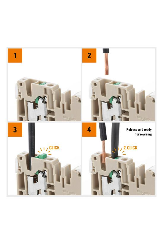Emeletes sorkapocs TS35 22A 800V narancs 2.5mm2/érvéghüvely rugószorításos S2T 2.5 OR Weidmüller - 2902400000