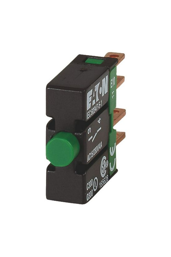 Érintkezőelem vezérlőkészülékhez előlapra rádugható 1-z 6A/AC15/230V csavaros E10 EATON - 090351