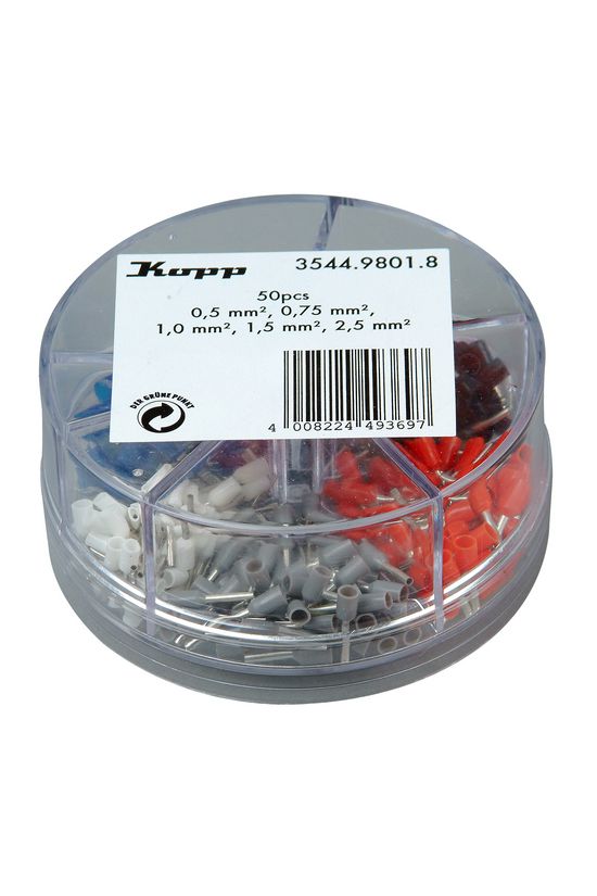 Érvéghüvely készlet szigetelt 0,5-0,75-1-1,5-2,5mm2 - 250db  Kopp - 354498018