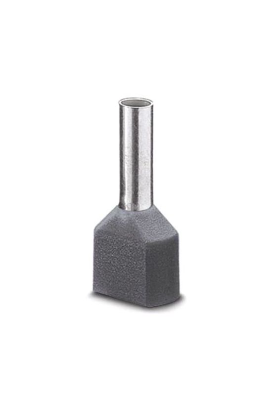 Érvéghüvely szigetelt iker 2x 0.75mm2 14mm szürke H0,75/14D ZH GR SV Weidmüller - 9018520000