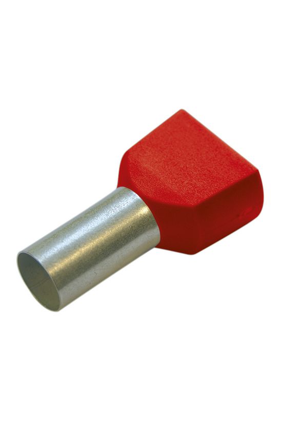 Érvéghüvely szigetelt iker 2x 10mm2 14mm piros Haupa - 270798