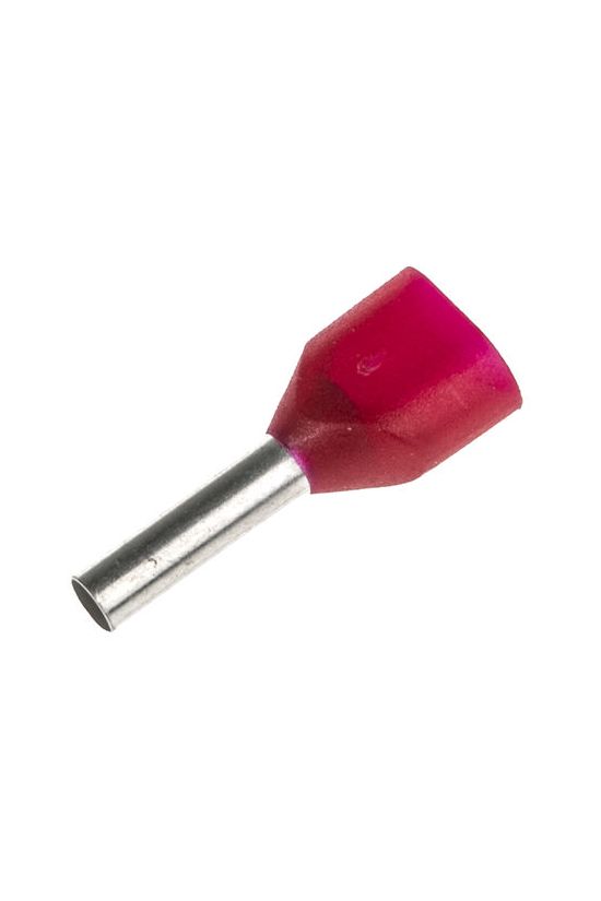 Érvéghüvely szigetelt iker 2x 1mm2 8mm piros TRACON - E90I