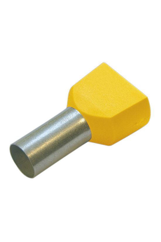 Érvéghüvely szigetelt iker 2x 6mm2 14mm sárga Haupa - 270797