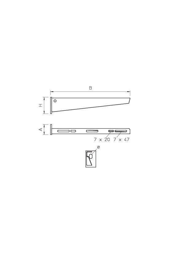 Fali-/oszlopkonzol fejlemezzel 310mm x merítetten horganyzott acél AW 15 31 FT OBO-BETTERMANN - 6420710