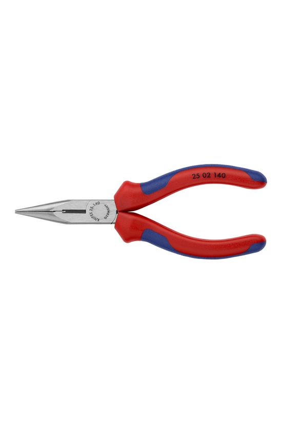 Fél-kerek csőrű (rádió) fogó 61HRC vágóéllel max.d2,5/1,6mm piros-kék 140mm-hossz KNIPEX - 2502140