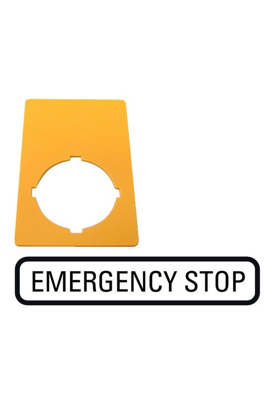 Felirati tábla vészgombhoz EMERGENCY STOP sárga négyszögletes-forma 33mm-sz M22-XZK-GB99 EATON - 216472
