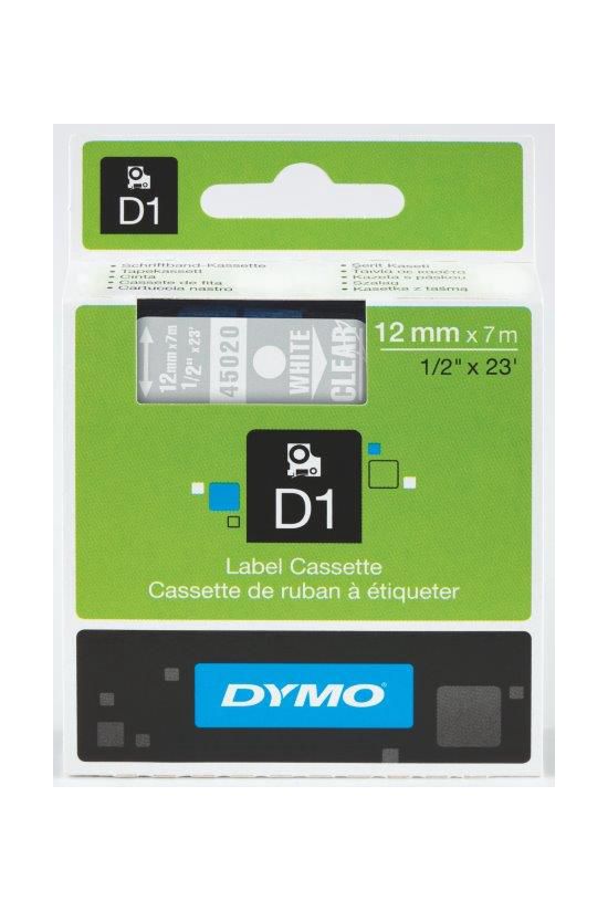 Feliratozó szalag poliészter átlátszó/ fehér-betű 12mm x 7m UV-álló D1 45020 DYMO - S0720600