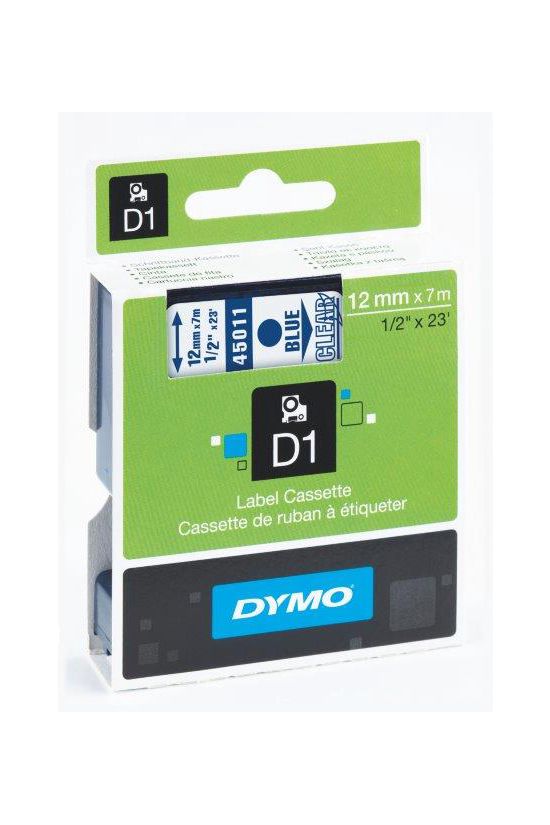 Feliratozó szalag poliészter átlátszó/ kék-betű 12mm x 7m UV-álló D1 45011 DYMO - S0720510