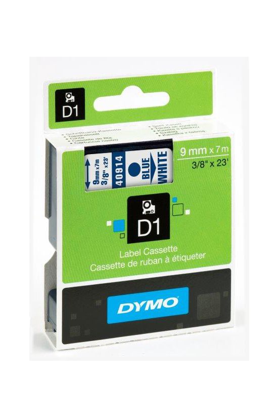 Feliratozó szalag poliészter fehér/ kék-betű 9mm x 7m UV-álló D1 40914 DYMO - S0720690