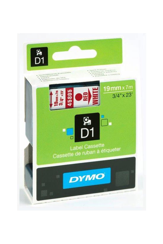 Feliratozó szalag poliészter fehér/ piros-betű 19mm x 7m UV-álló D1 45805 DYMO - S0720850