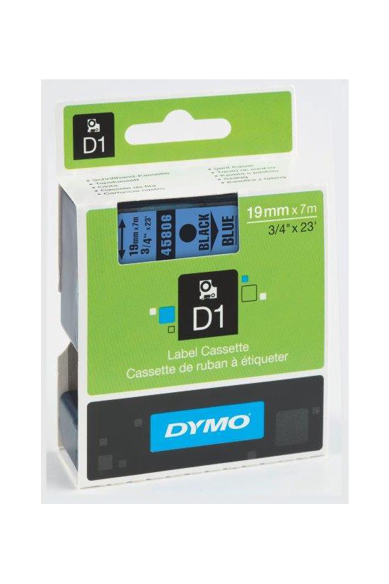 Feliratozó szalag poliészter kék/ fekete-betű 19mm x 7m UV-álló D1 45806 DYMO - S0720860