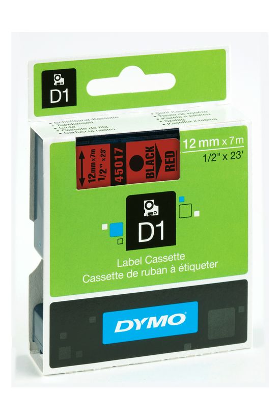 Feliratozó szalag poliészter piros/ fekete-betű 12mm x 7m UV-álló D1 45017 DYMO - S0720570