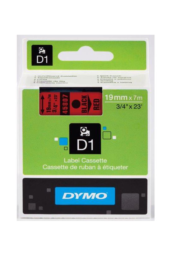 Feliratozó szalag poliészter piros/ fekete-betű 19mm x 7m UV-álló D1 45807 DYMO - S0720870