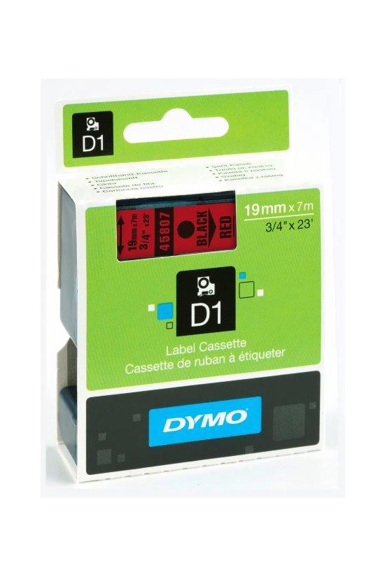 Feliratozó szalag poliészter piros/ fekete-betű 19mm x 7m UV-álló D1 45807 DYMO - S0720870