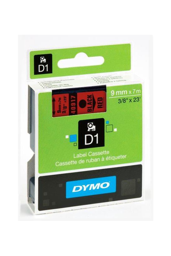 Feliratozó szalag poliészter piros/ fekete-betű 9mm x 7m UV-álló D1 40917 DYMO - S0720720